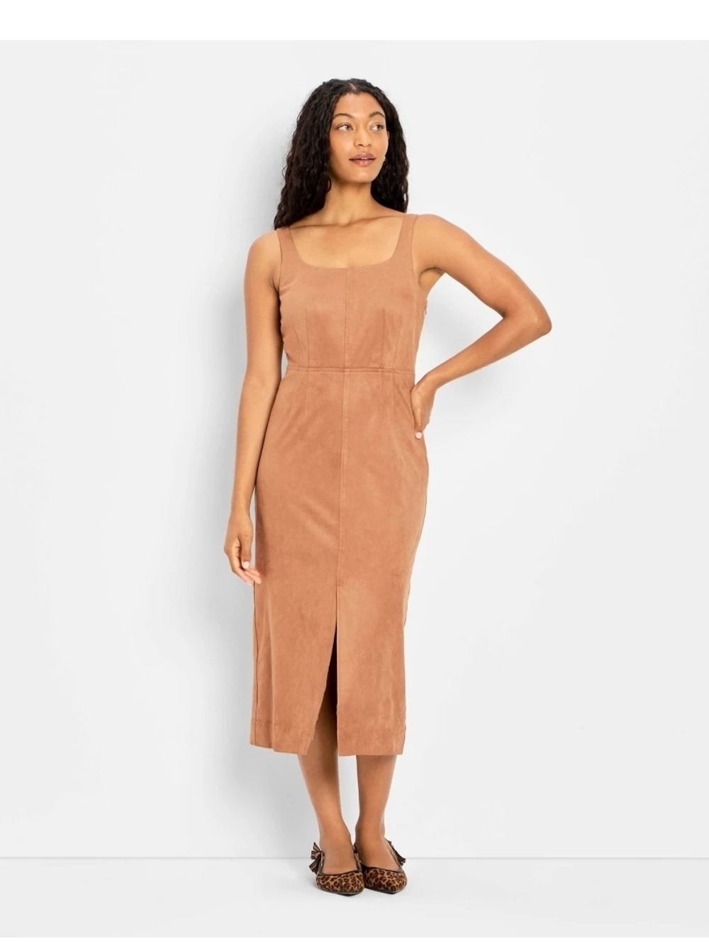 Future Collective Women's 90's Suede Midi A-Line Dress Size XS